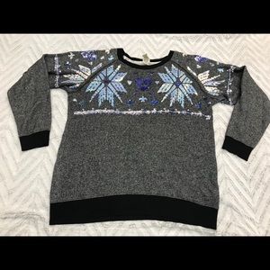 Vs pink bling oversized holiday sweater cardigan